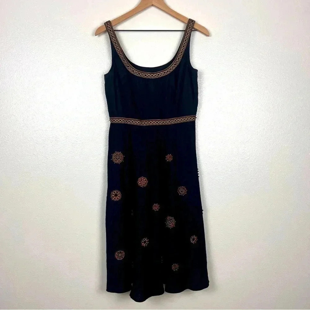 Vintage Maggy London Black Linen Dress